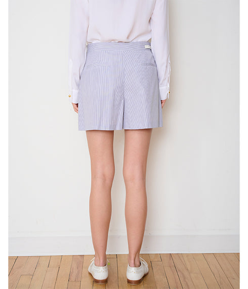 The Ivy Short - Navy Pinstripe